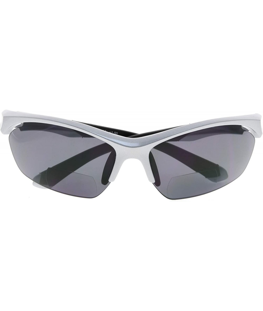 Rimless Retro Mens Womens Sports Half-Rimless Bifocal Sunglasses Pearly Silver+3.00 - Pearly Silver - CA189AK0SNS $18.99