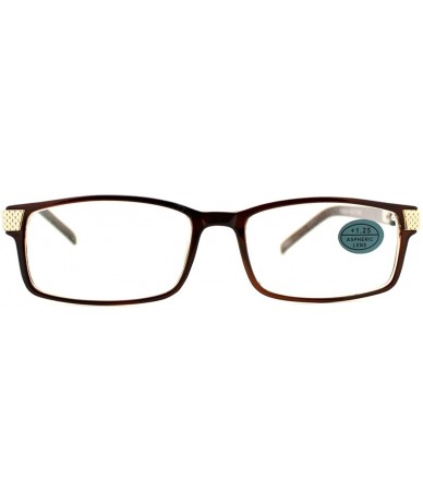 Rectangular Pablo Zanetti Unisex Reading Glasses Rectangular Frame Aspheric Lens - Brown - C212C6GE0IF $8.02