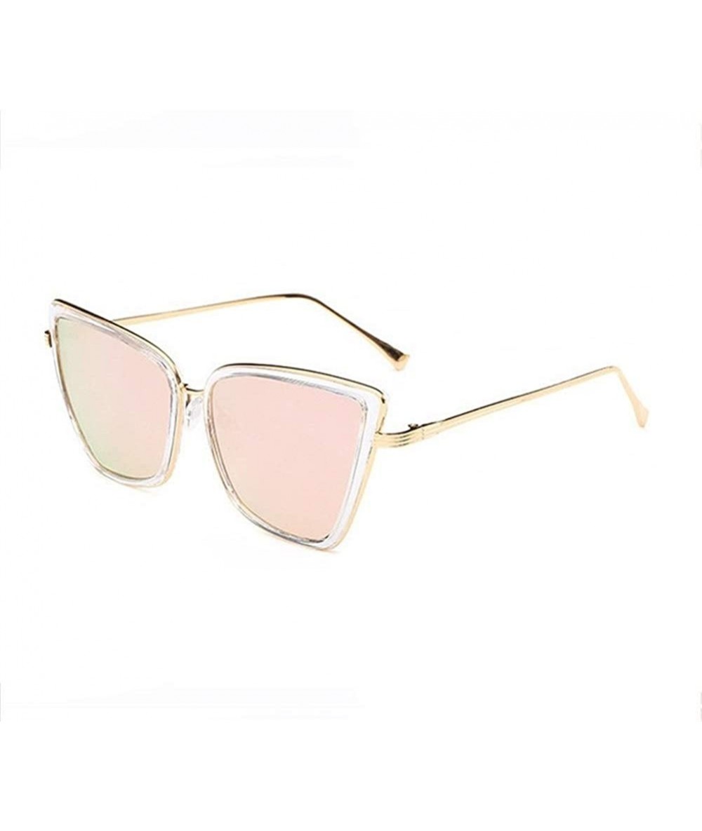 Oversized Cat Eye Sunglasses Women Metal Coating Frame Shades UV Protection - C4 - C0190O6ILY5 $12.95