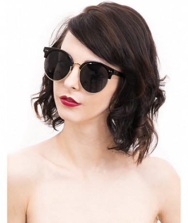 Oversized 97018L Premium Oversize Cats eye Womens Mens Mirror Funky Flat Sunglasses - Cat Eye - CW12O56CHOS $30.09