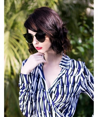 Oversized 97018L Premium Oversize Cats eye Womens Mens Mirror Funky Flat Sunglasses - Cat Eye - CW12O56CHOS $30.09