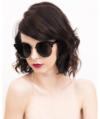 Oversized 97018L Premium Oversize Cats eye Womens Mens Mirror Funky Flat Sunglasses - Cat Eye - CW12O56CHOS $30.09