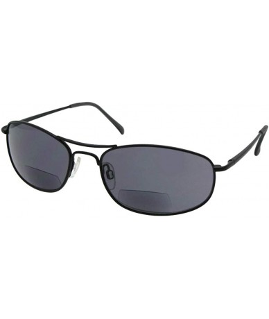 Aviator +3.00 Power Modified Aviator Bifocal Sunglasses Style B2 - Black Frame-gray Lenses - CA186L4NN6M $13.17