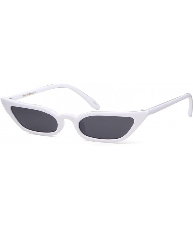 Round Vintage Sunglasses Women Cat Eye Frame Colorful lens Glasses UV 400 Protection - White - CV1805TZKWR $21.48