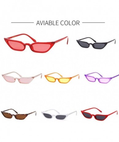 Round Vintage Sunglasses Women Cat Eye Frame Colorful lens Glasses UV 400 Protection - White - CV1805TZKWR $9.91