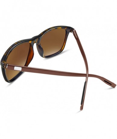 Oversized Rectangular Sunglasses Polarized Aluminum Glasses - Brown - C1194ERKOQQ $24.92