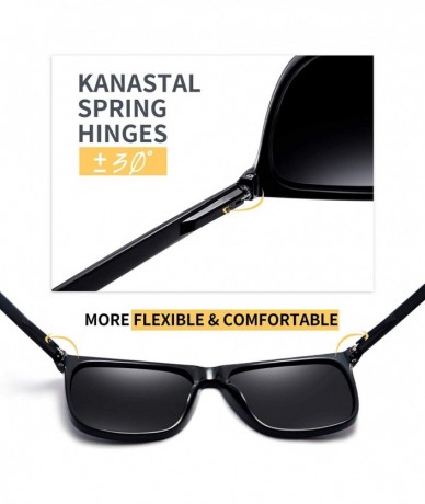 Oversized Rectangular Sunglasses Polarized Aluminum Glasses - Brown - C1194ERKOQQ $24.92