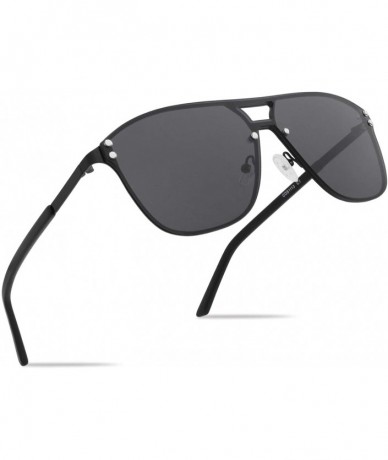 Rimless Rimless Mirrored Sunglasses Fashion Oversized for Women Men COS1113 - C1-black - CA18W84XZON $17.72