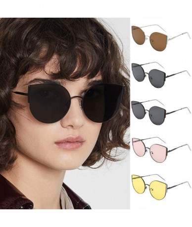 Sport Metal Frame Aviator Sunglasses Classic Trendy Stylish Cateye Sunglasses UV Protection for Men Women - CS199HR53Q7 $13.92