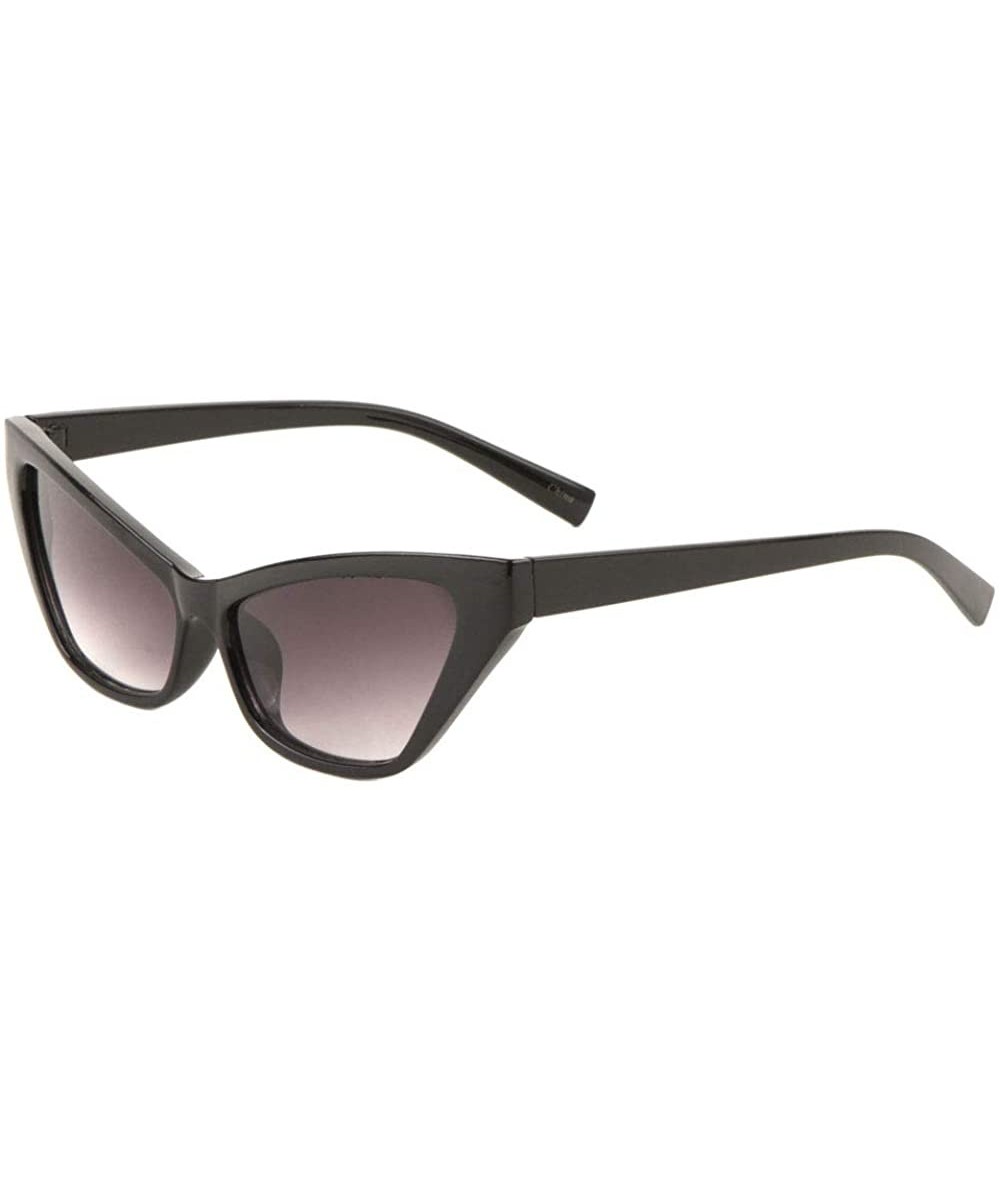 Cat Eye Retro Sharp Cat Eye Diagonal Top Frame Sunglasses - Black - CG197W3WEG7 $12.29