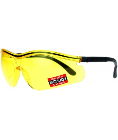 Rimless Yellow HD Lens Adjustable Arm UV Protection Rimless Warp Safety Glasses - Black - CV128UNMDHX $25.98