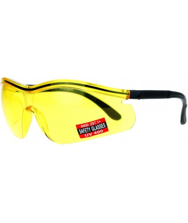 Rimless Yellow HD Lens Adjustable Arm UV Protection Rimless Warp Safety Glasses - Black - CV128UNMDHX $12.68