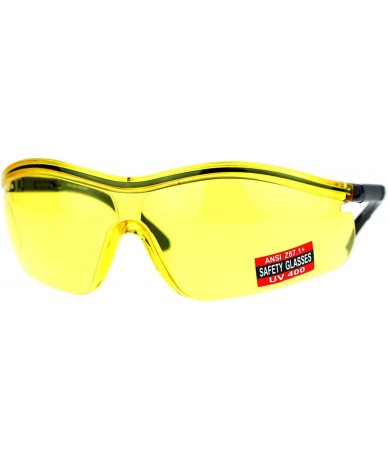 Rimless Yellow HD Lens Adjustable Arm UV Protection Rimless Warp Safety Glasses - Black - CV128UNMDHX $12.68