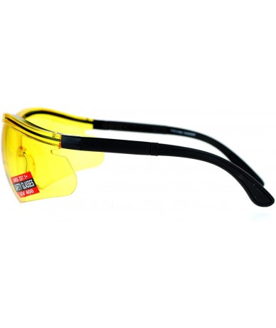 Rimless Yellow HD Lens Adjustable Arm UV Protection Rimless Warp Safety Glasses - Black - CV128UNMDHX $12.68