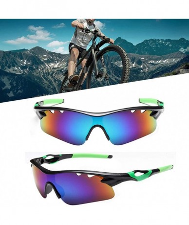 Sport Cycling Glasses Casual Sports Outdoor Sunglasses Bike Hiking Explosion-proof Lens Sunglasses - Green - CZ18T4OWNE9 $11.21