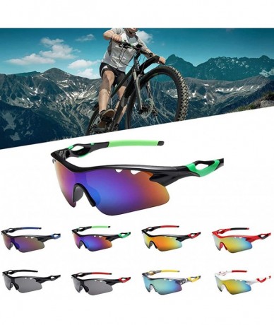 Sport Cycling Glasses Casual Sports Outdoor Sunglasses Bike Hiking Explosion-proof Lens Sunglasses - Green - CZ18T4OWNE9 $11.21