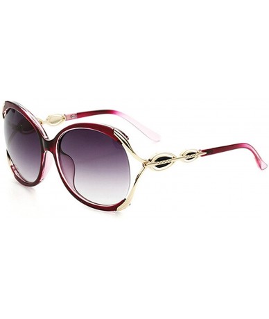 Oversized Vintage style Sunglasses for women metal Resin UV400 Sun glasses - Purple - C518SZUEM60 $14.71