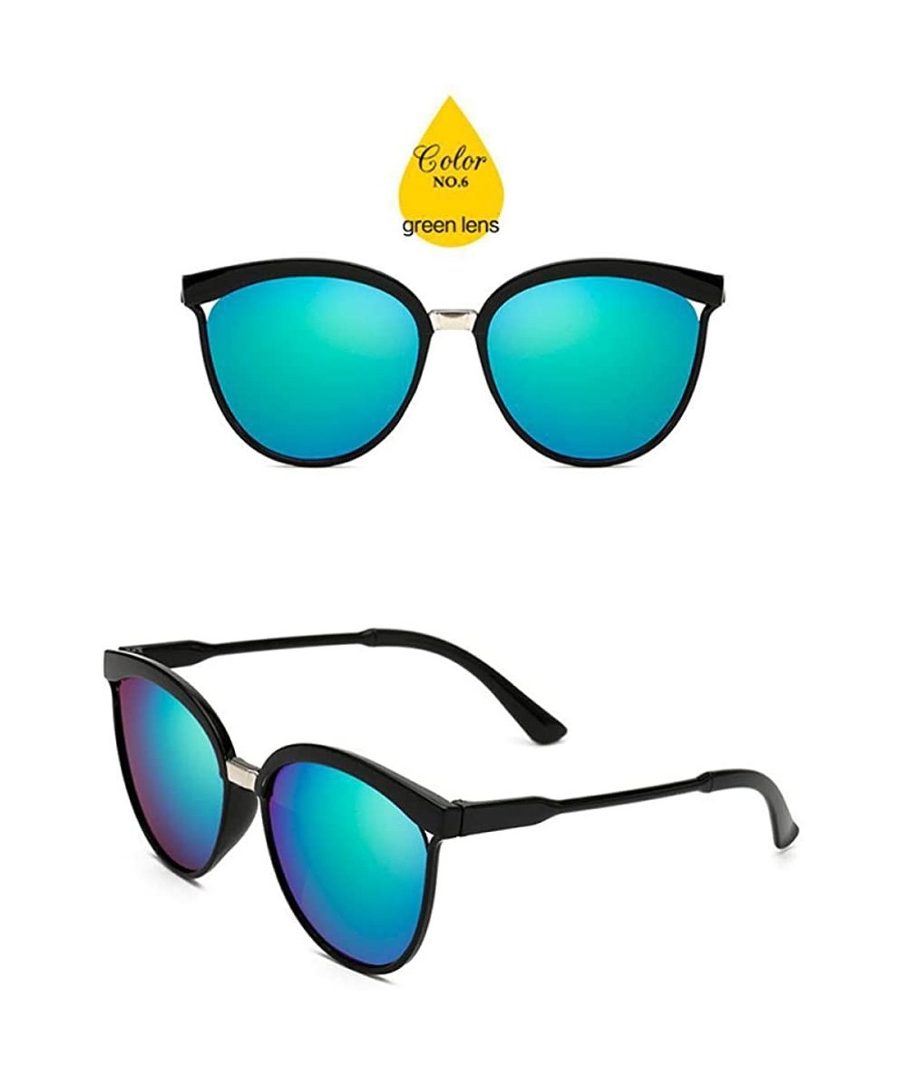 Oversized Candies Brand Designer Cat Eye Sunglasses Women Luxury Plastic Sun Blue Lens - Green Lens - CG18YQN7I47 $20.76