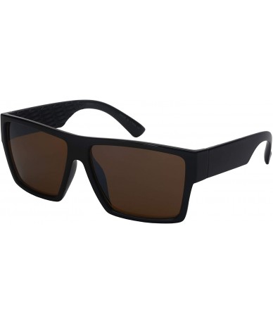 Square Plastic Rectangular Vintage Square Frame Sunglasses for Men Women 570111 - CM18HA5YHUQ $17.71
