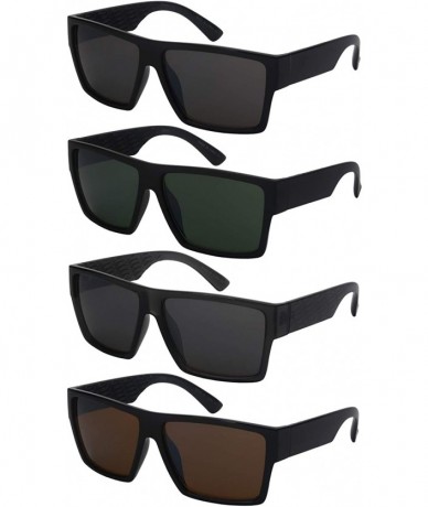 Square Plastic Rectangular Vintage Square Frame Sunglasses for Men Women 570111 - CM18HA5YHUQ $8.74