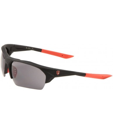 Wrap Soft Rubber Semi Rimless Wrap Around Sunglasses - Black & Red Frame - CT18EUYKI9W $10.04