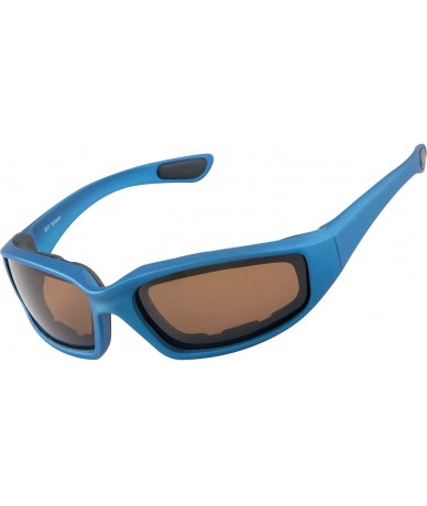 Round Polarized Motorcycle & Fishing Floating Sports Wrap Sunglasses - Blue - CJ12IS19ZIR $45.11