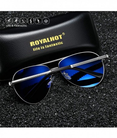 Sport Men Aviator Sunglasses Polarized Women UV 400 Protection 60MM Fashion Style Driving - Black Gold - CD192G9QOOA $11.36