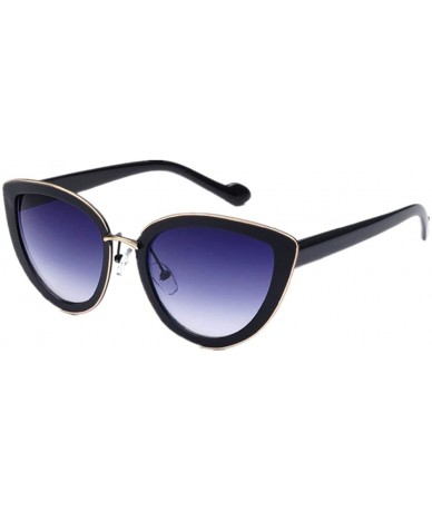 Goggle Women's Cat Eye Sunglasses Colorful Film Color Black - C511ZSIQZD7 $10.30