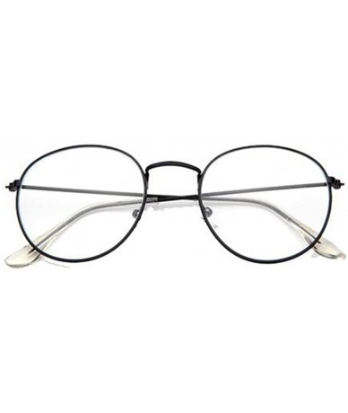 Goggle Clear lens Glasses Metal Vintage Retro Fashion Eyewear for Men and women - Black - C718CKXD0L9 $17.54