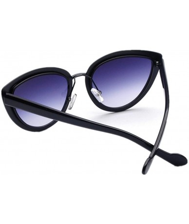 Goggle Women's Cat Eye Sunglasses Colorful Film Color Black - C511ZSIQZD7 $10.30