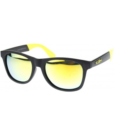 Wayfarer KUSH Square Unisex Sunglasses 2-tone Matte Frame Multicolor Lens - Black Yellow - CM11T8K7ZMV $9.99