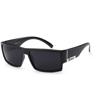 Oversized Mens Flat Top Gangster Sunglasses Black Silver Frame 91026 (Black)- 5.5w x 1.75h - Black - C612BXQD7T7 $18.58
