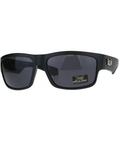 Sport Mens Locs Wood Grain Arm Warp Around Biker Sunglasses - Black Grey - CP180UIR5XW $23.80