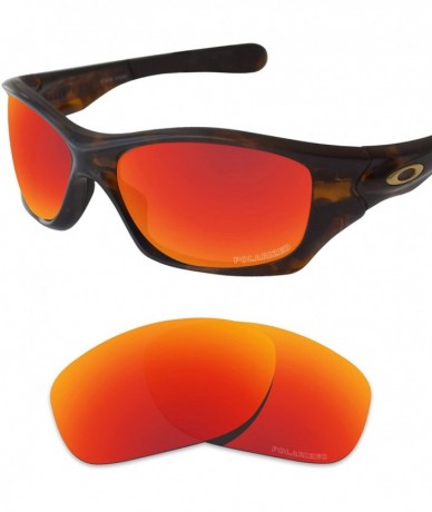 Oval Performance Replacement Lenses Pit Bull Polarized Etched - Value Pack - Carbon Black & Fire Red - C418I6DO7T7 $37.70