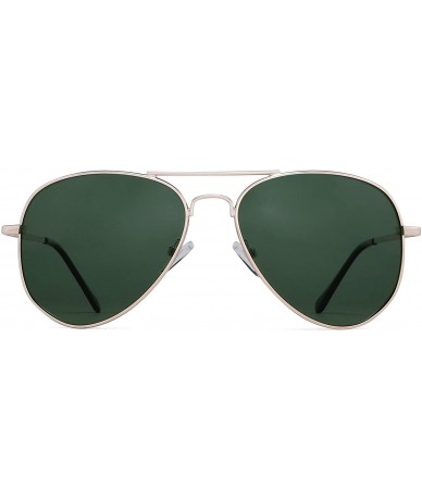 Aviator Retro Polarized Aviator Sunglasses for Men Women Metal Frame Sun Glasses UV400 Protection - CH194ES2X2Z $11.32