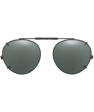 Round Visionaries Polarized Clip on Sunglasses - Round - Gun Frame - 49 x 43 Eye - C012MAD0X58 $36.65