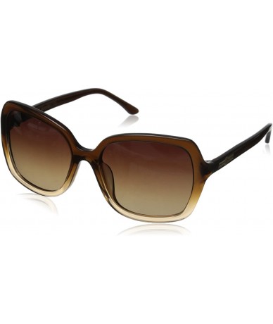 Round Women's Fashion Forward HTG1015 C3 Polarized Round Sunglasses - Transparent Brown Stardust - C711OCMWOU3 $43.30