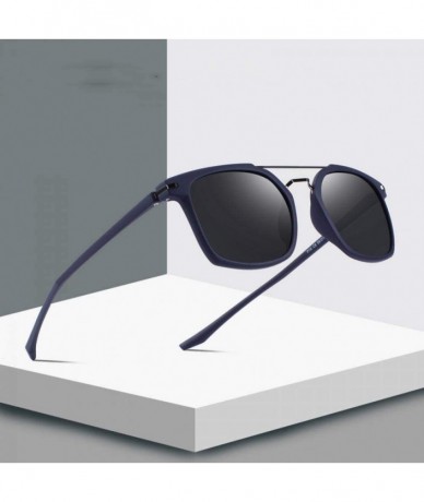 Square DESIGN Men Classic Square Polarized Sunglasses Lighter Frame 100% UV C01 Black - C01 Black - CF18XE9U62I $28.98