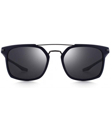 Square DESIGN Men Classic Square Polarized Sunglasses Lighter Frame 100% UV C01 Black - C01 Black - CF18XE9U62I $17.31