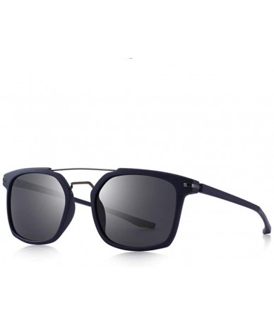 Square DESIGN Men Classic Square Polarized Sunglasses Lighter Frame 100% UV C01 Black - C01 Black - CF18XE9U62I $17.31