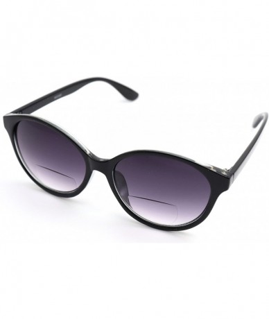 Aviator Vintage Women CatEye Round Reading Sun Readers Oversized (Z3 Shiny Black/Bifocal- 1.00) - CI18EIYRY0T $13.70