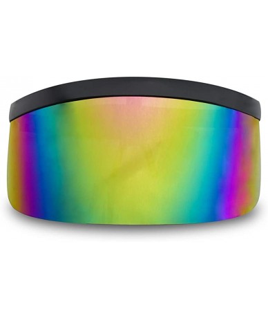 Oval Black Retro Futuristic Single Shield Color Oversized Wrap Cyclops/Visor Sunglasses - Black - C21882UQCZT $15.54