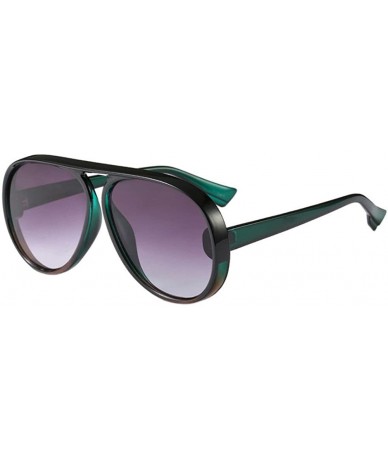 Oversized Womens Mens Oversized Cat Eye Sunglasses Outdoor Vintage Retro Shades - Green Frame+gray Lens - CJ18E5EMT39 $18.59