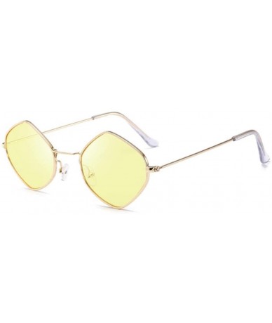 Goggle Sun Glasses Men Women Vintage Small Frame Sunglasses Colored Lens Outdoor Eyewear Glasses-Yellow - CR199HS9NX5 $20.68