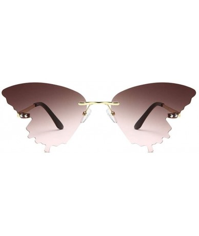 Butterfly 2020 Summer New Fashion Butterfly Sunglasses Retro Gradient Butterfly Shape Frames (D) - D - CF190L89LMG $25.79