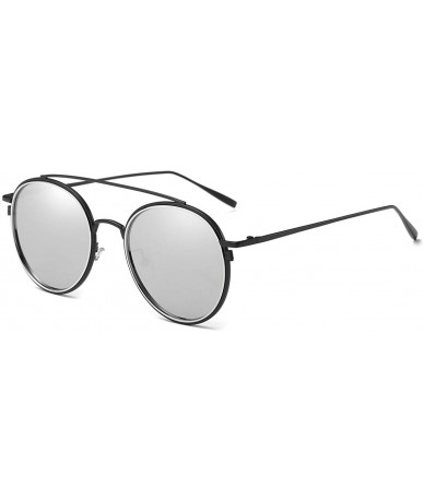 Oversized Vintage Round Sunglasses for Women Metal Frame Lightweight Polarized Mens Sunglasses 8086 - CQ18RAGLCLE $12.13