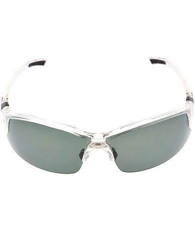 Sport Polycarbonate Polarized TR90 Unbreakable Half-Rim Sport Sunglasses - Clear/G15 - CW18LMTXQKX $26.01
