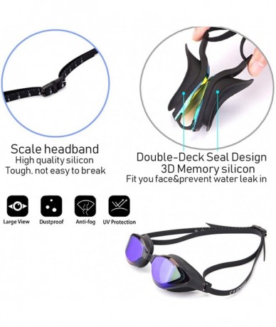 Goggle Swim Goggles- Anti Fog UV Protection Pool Goggles Triathlon Swim Goggles - Blue - CP18SODLTUN $12.85