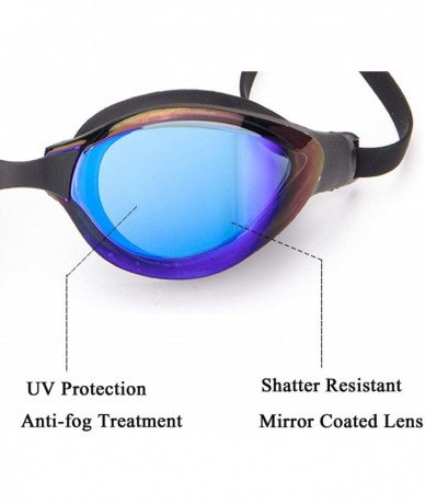 Goggle Swim Goggles- Anti Fog UV Protection Pool Goggles Triathlon Swim Goggles - Blue - CP18SODLTUN $12.85