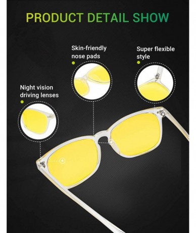 Sport Night Vision Driving Glasses for Women Men Polarized Sports Sunglasses Anti Glare Sun Glasses - Transparent - C8195SC0E...